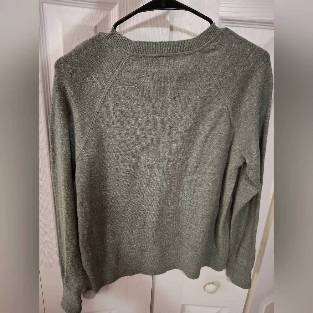 L.L. Bean Women's Organic Cotton Slub Sweater, Crewneck Sweatshirt EUC - Picture 2 of 5